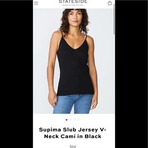 Supima Slub Jersey V-Neck Cami in Black XS